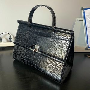 Charles &Keith black croc bag